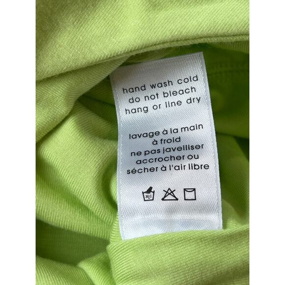 Naked Wardrobe Bodysuit Lime Green Long Sleeve Lined Cut Out Size XS NWT - Picture 15 of 16